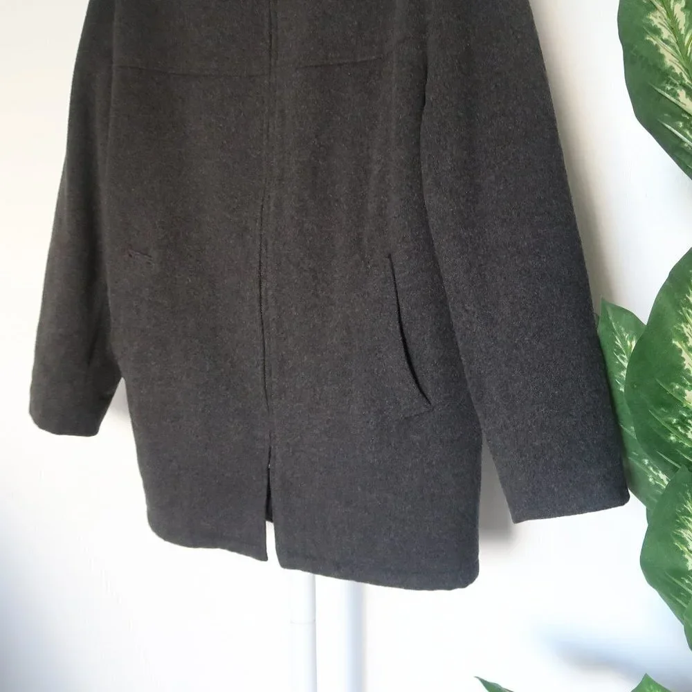 J. Crew Grey Wool Zipper Front Collared Coat / Jacket Size Medium M
